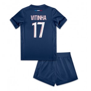 Paris Saint-Germain Vitinha #17 Domaci Dres za Dječji 2024-25 Kratak Rukavima (+ kratke hlače)